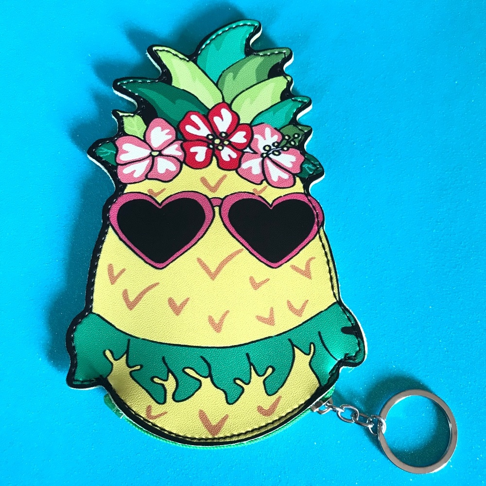 Cute Aloha Pineapple Coin Purse keychain